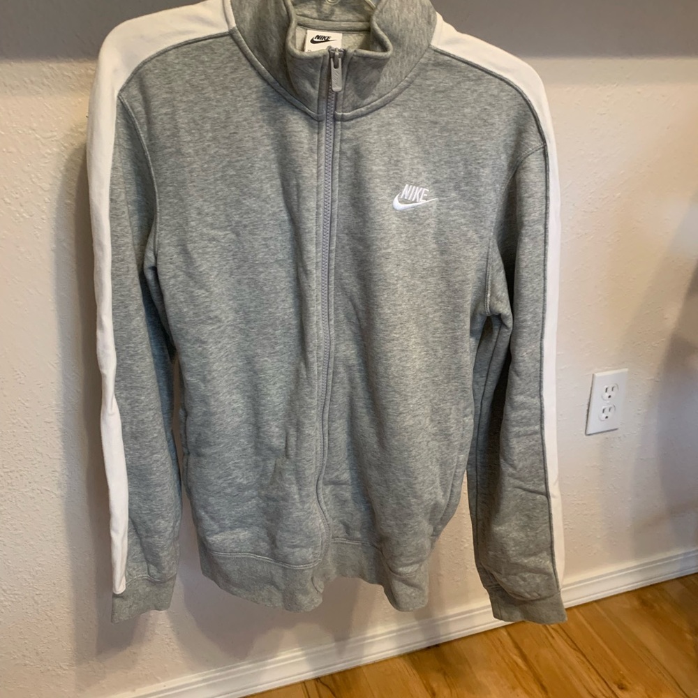 Nike Gray and White Track Jacket